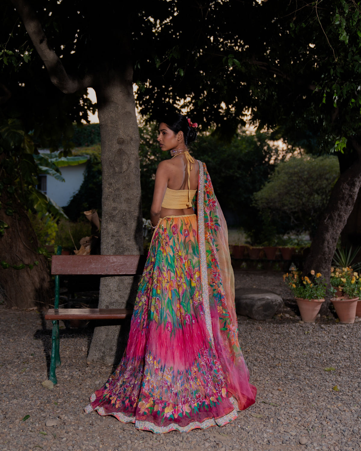 Coral Romance Lehenga