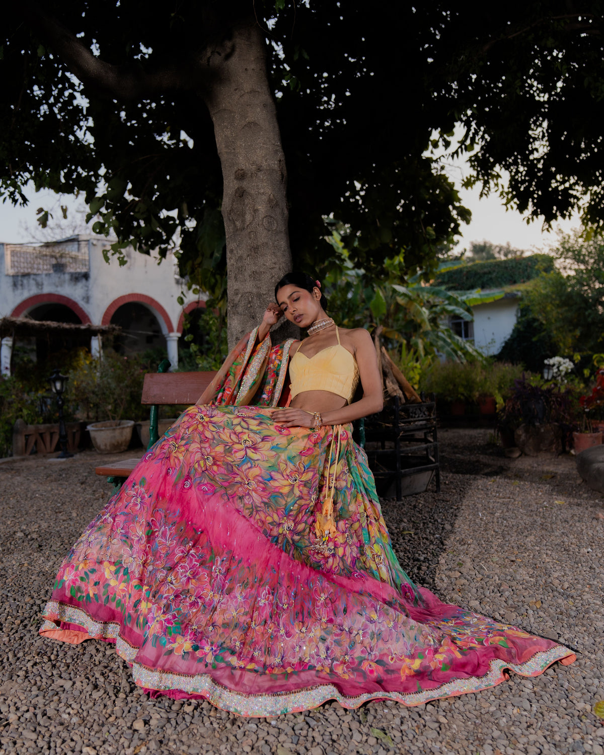 Coral Romance Lehenga