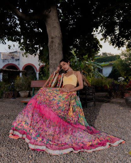 Coral Romance Lehenga