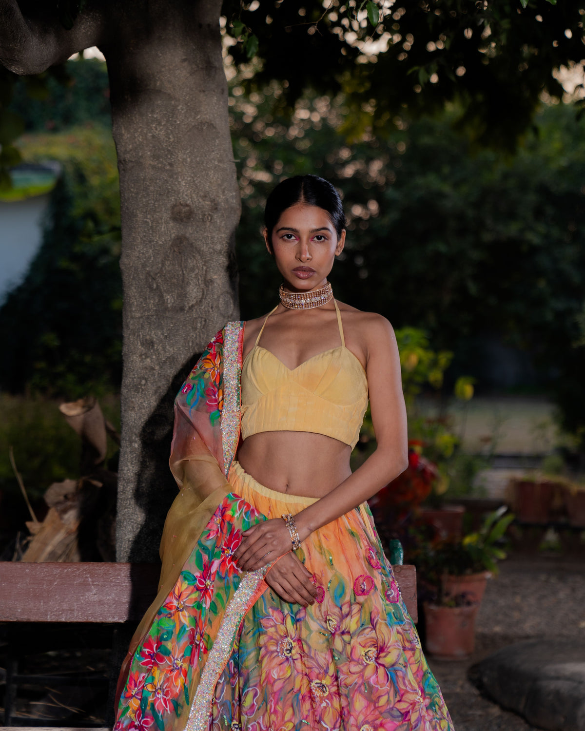 Coral Romance Lehenga