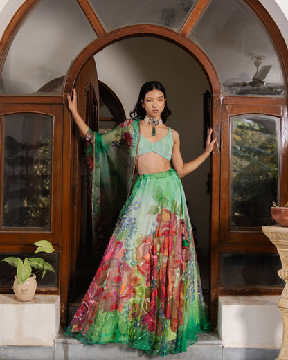Utopian Rose Garden Lehenga