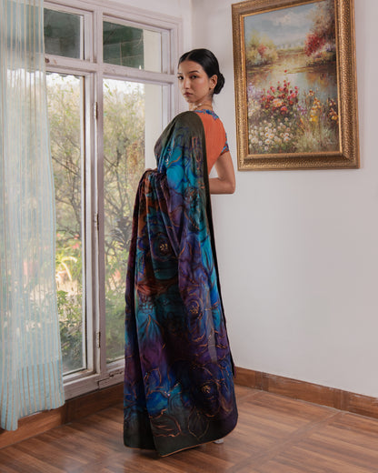 Wooden Galazy Saree