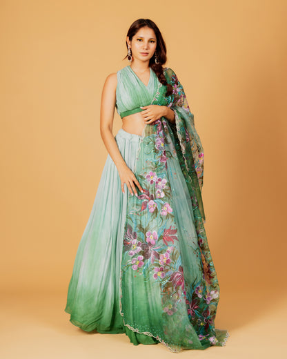The Orchid Forest Lehenga