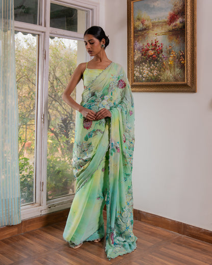 Pomegranate Rubies saree