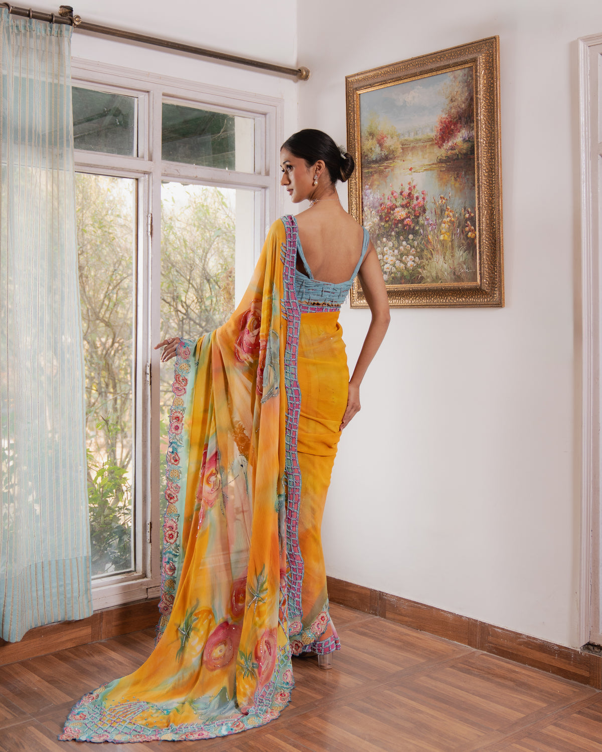Hawaiian Crane saree