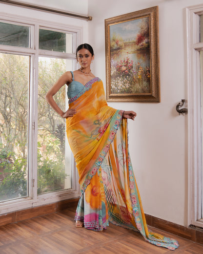 Hawaiian Crane saree