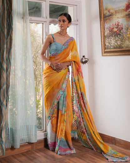 Hawaiian Crane saree