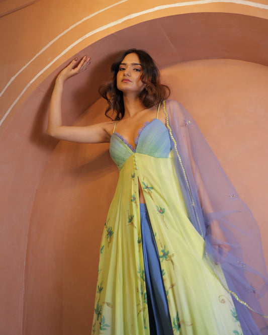 The Blue Daisy Anarkali